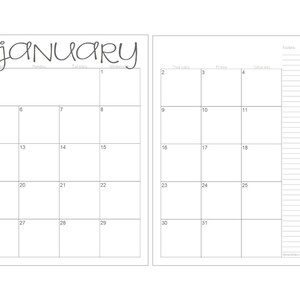 2025 Lined &amp; Unlined 2-page Monthly Calendars | 8.5x11 | Jan - Dec ...
