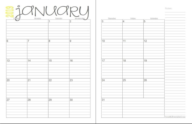Print These Simple Lined Monthly Calendars For Free Monthly Calendar