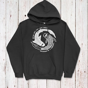 Sudadera con capucha de Pink Floyd, camiseta con frase Wish You Were Here, camiseta de rock clásico "Somos solo dos almas perdidas nadando en una pecera"