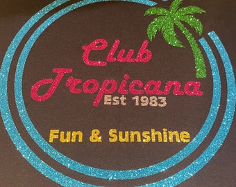 Club Tropicana, Glitter, WHAM!, George Michael, 80's, Retro, Tribute Festival Party T Shirt, New for 2024