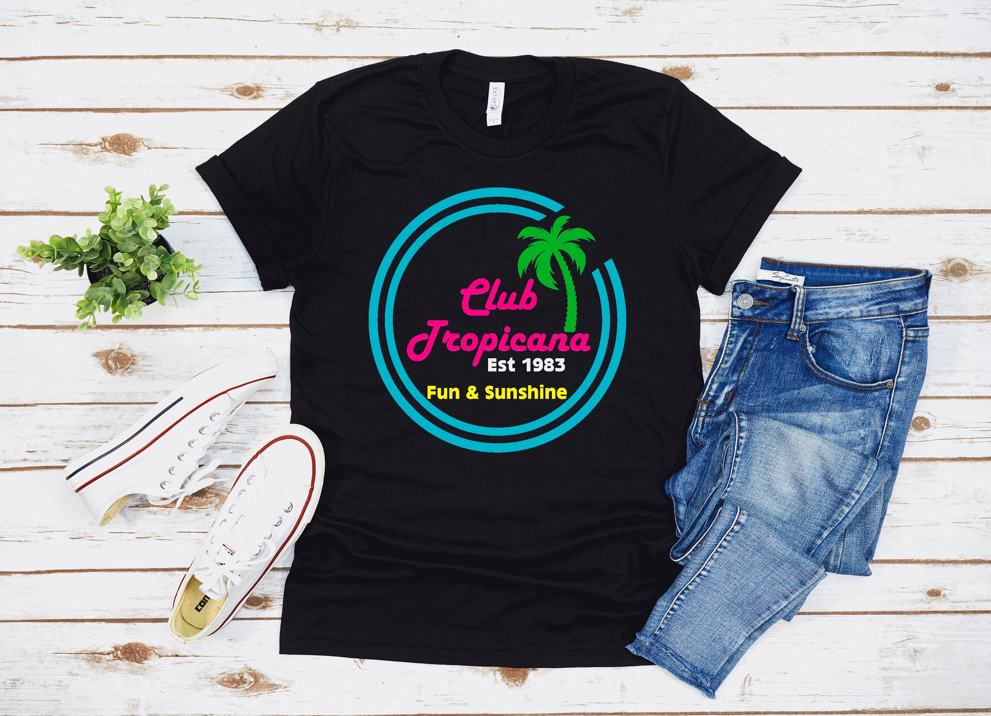 Discover Club Tropicana, WHAM!, George Michael, 80's, Retro, T Shirt