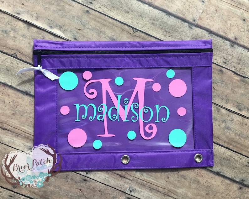 Personalized Monogrammed Pencil Pouch Pencil Case image 0