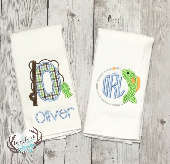 monogrammed baby burp cloths