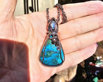クリソコラワイヤーラップペンダント - Etsy 日本