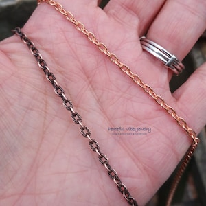 24 inch Antiqued Copper Chain - Antiqued Copper Rolo Chain - Copper Chain - 4mm Antique Copper Necklace Chain - Sweet Water Silver