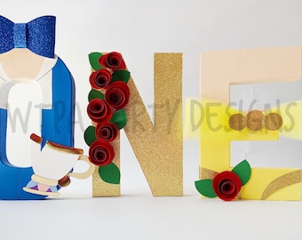 Beauty and The Beast Inspired Name Letters/Belle/centerpiece/Photo Prop/Table Decor