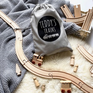 Personalised Train Toy Storage Bag, Kids Decor, Birthday Gifts for Boys, Birthday Gift Ideas, Kids Room Decor, Nursery Decor, Playroom Idea