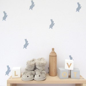 Kaninchen-Wandaufkleber für Kinderzimmer, Neutrale Kinderzimmer-Wandaufkleber, Baby-Wandkunst, leicht entfernbare Wandaufkleber, Peter-Kaninchen-Dekor