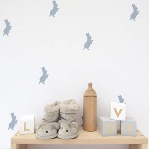 Kaninchen-Wandaufkleber für Kinderzimmer, Neutrale Kinderzimmer-Wandaufkleber, Baby-Wandkunst, leicht entfernbare Wandaufkleber, Peter-Kaninchen-Dekor