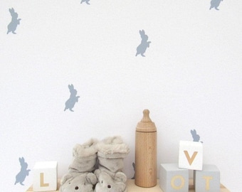 Stickers muraux lapins pour chambre d'enfant, Stickers muraux neutres pour chambre de bébé, Art mural pour chambre de bébé, Stickers muraux faciles à retirer, décoration Peter Rabbit