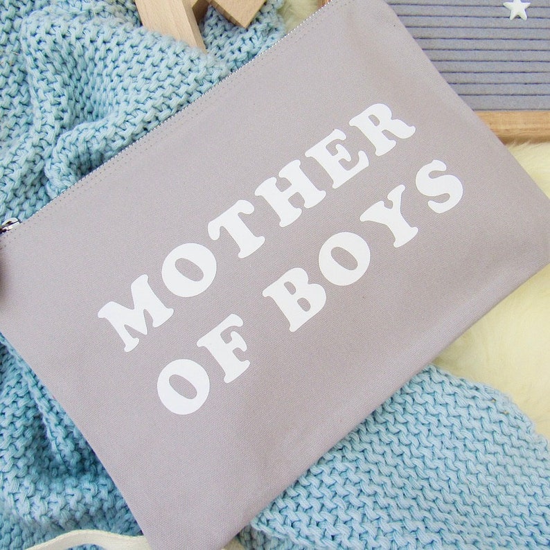 Personalised Mother Of Boys Make Up Pouch, Nappy Clutch, Hospital Bag, Mother's Day Gift, Diaper Bag, Travel Bag, New Mum Gift, Baby Shower image 8