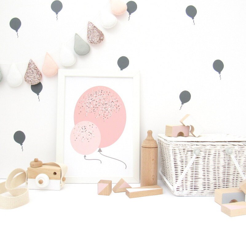 Autocollants de Décalcomanies Murales en Ballon, Décoration Pour Enfants, Chambre d'enfants, Salle J