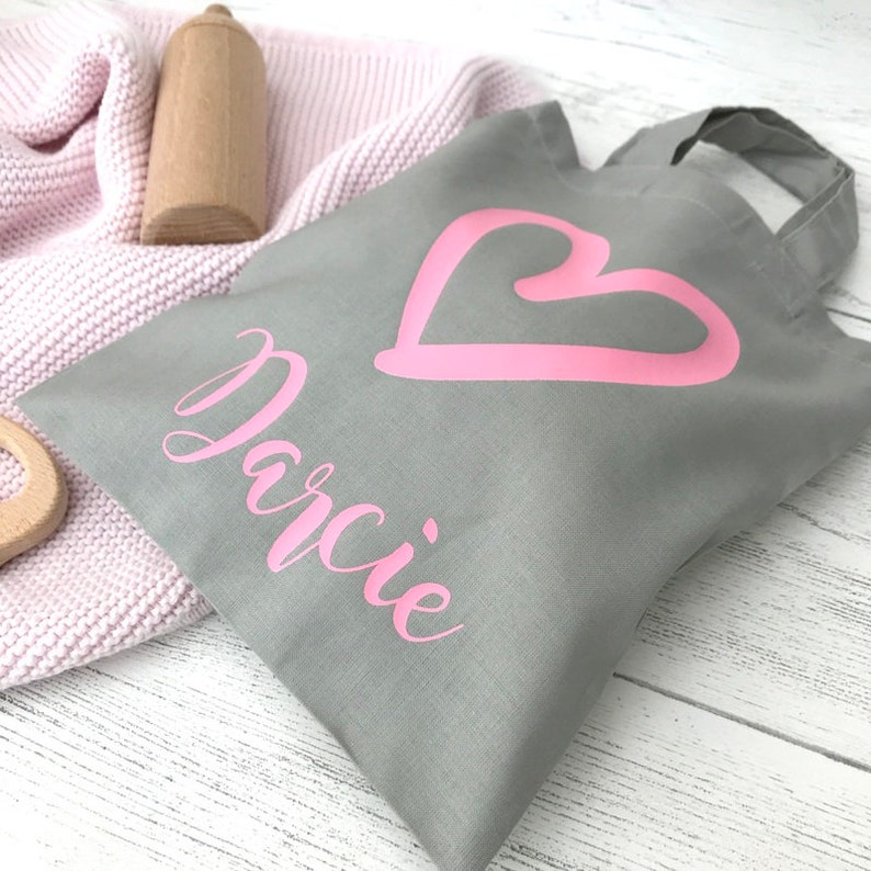 Home Toy Storage Nursery Decor Birthday Gift Ideas Kids Gift Ideas Kids Room Baby Gift Personalised Heart Mini ShopperTote Bag