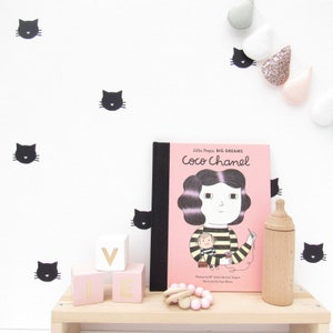 Cat Wall Decals For Kids Rooms, Cute Wall Stickers, Playroom Decor, Gifts for Cat Lovers, Cute Nursery Ideas, Cat Lady, Kawaii Cat Face Gift