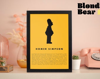 Homer Simpson Poster, The Simpsons, Homer Simpson, Homer Simpson Quotes, The Simpsons Poster, A4 Print (8.3 X 11.7 in)