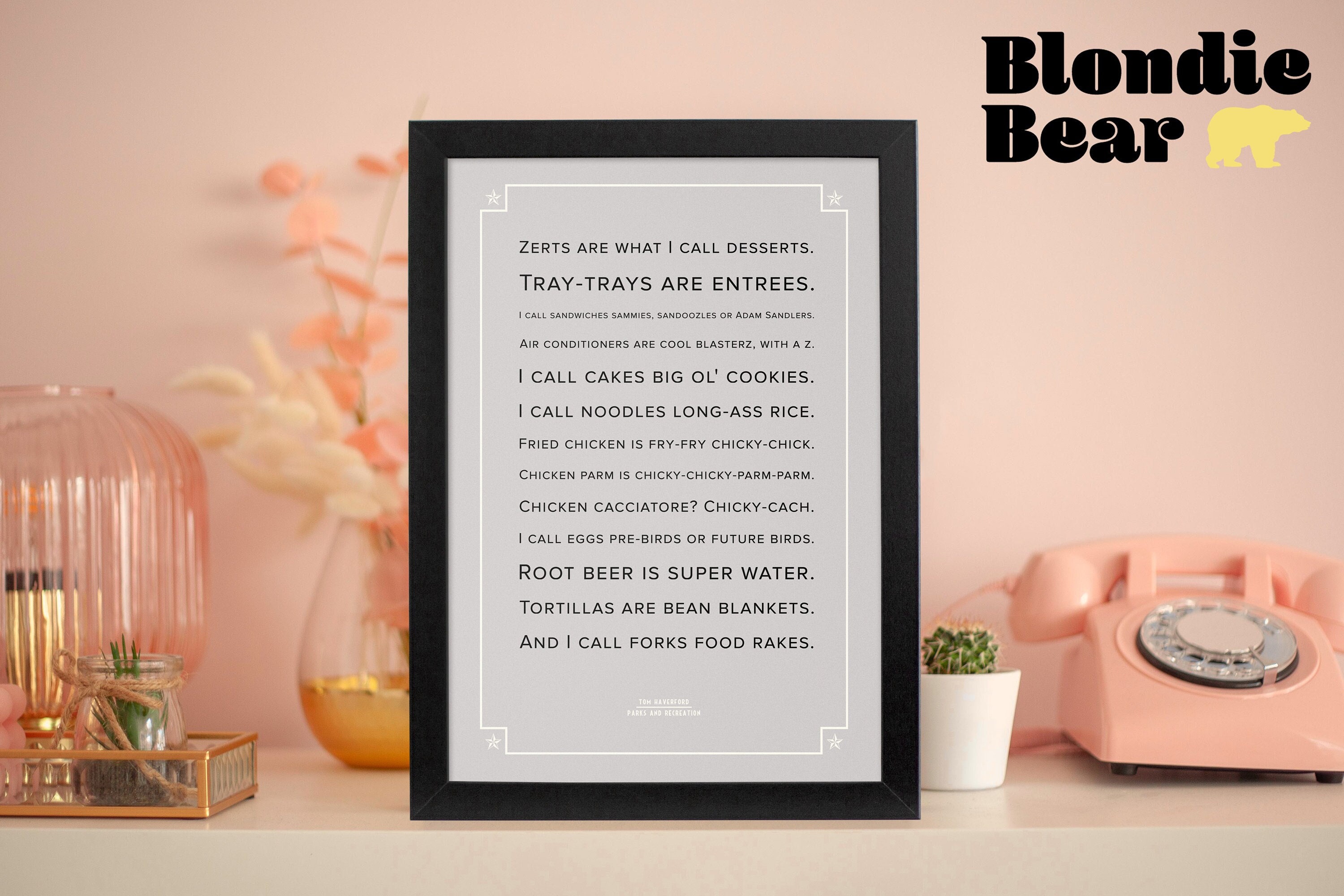 Parks &amp; Recreation Quote Poster, Apps and Zerts, Tom Haverford, Quote ...