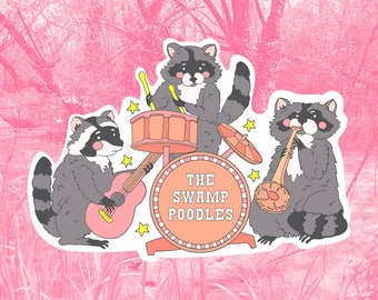Raccoon Band Sticker: The Swamp Poodles