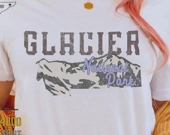 Women's Glacier National Park Shirt, Montana Vacation Shirt, National Park Shirt, Vintage Inspired T-shirt, Graphic Tee, Glacier T-Shirt