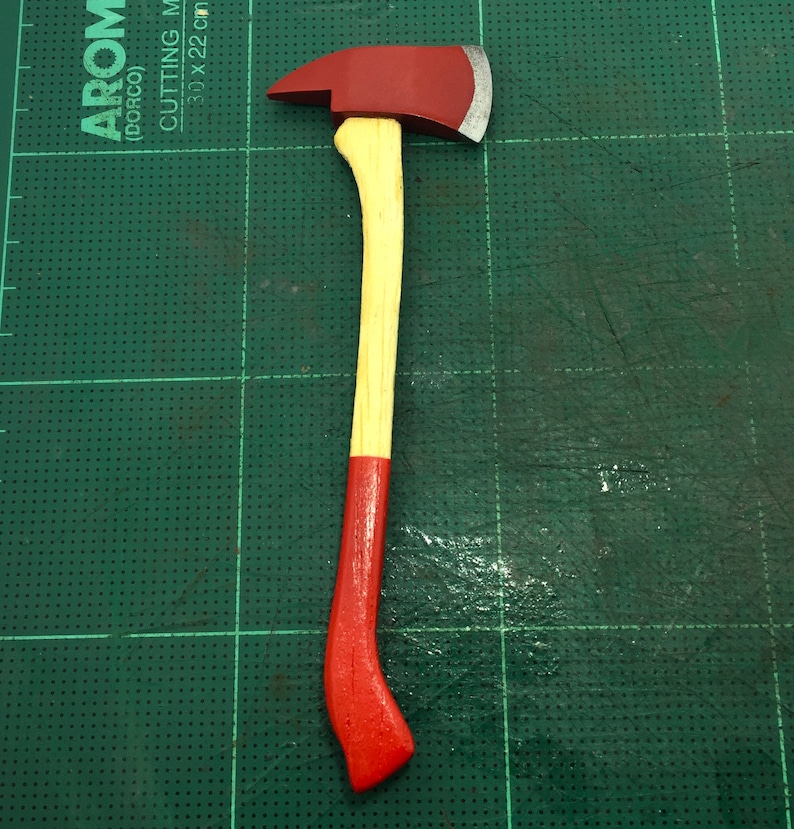 1/6 Scale Custom Made Metal Fireman Axe Red Hatchet Handmade Etsy