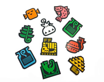 Monster Hunter - Stickers décoratifs pour ordinateur portable, objets personnalisés, 10 pcs. Lot 1