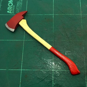 1/6 Scale Custom Fireman Axe Red Hatchet Handmade Handcraft Firefighter Mini Toy Figure
