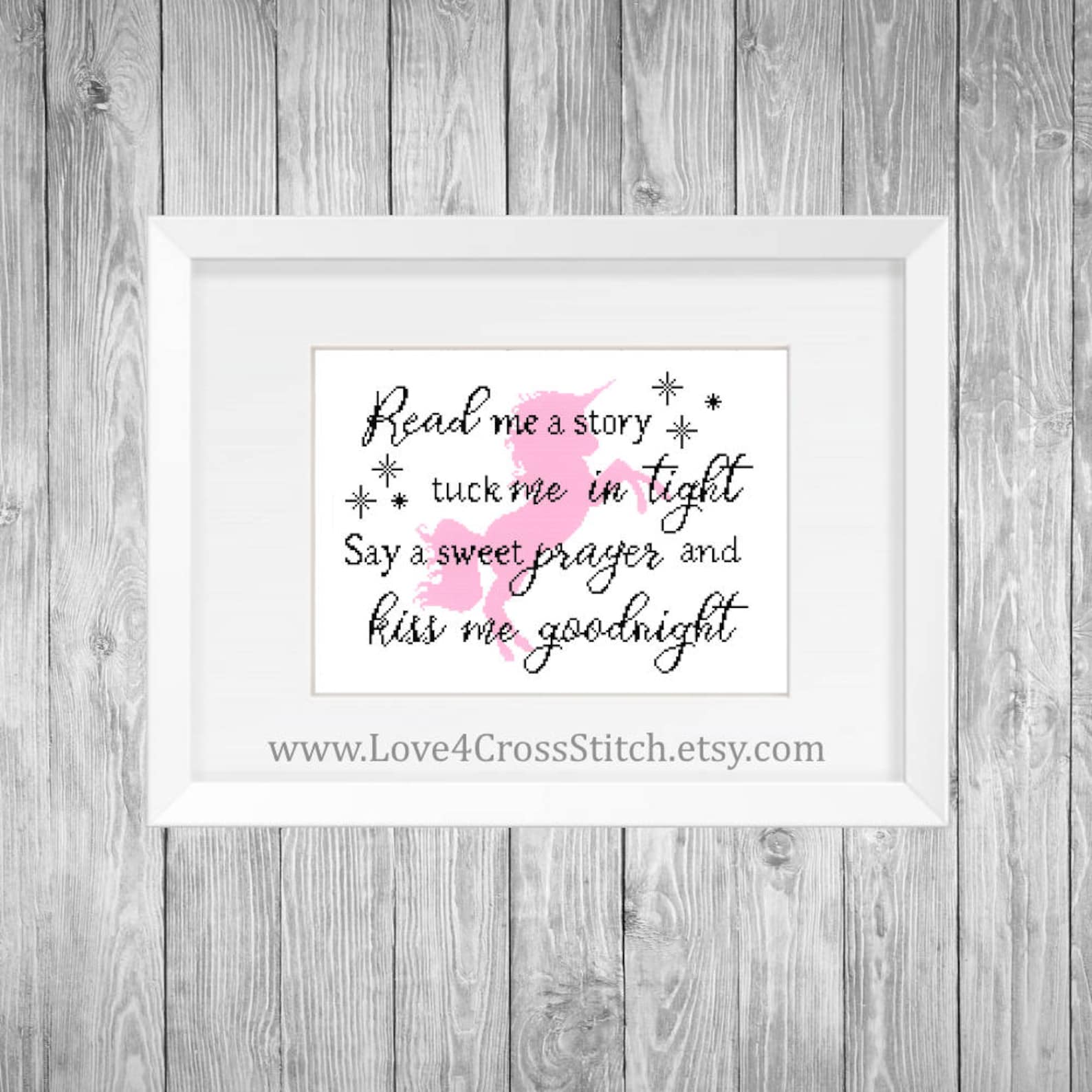 Girl Baby Shower Cross Stitch Pattern Modern Goodnight Cross Etsy