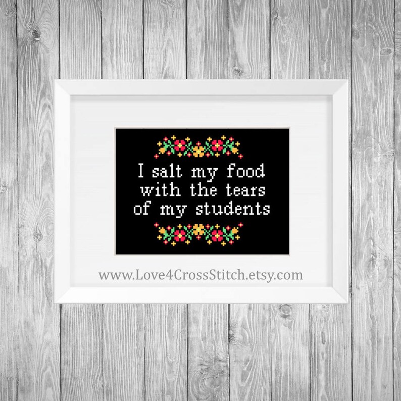 Teacher Cross Stitch Pattern Modern School Cross Stitch | Etsy