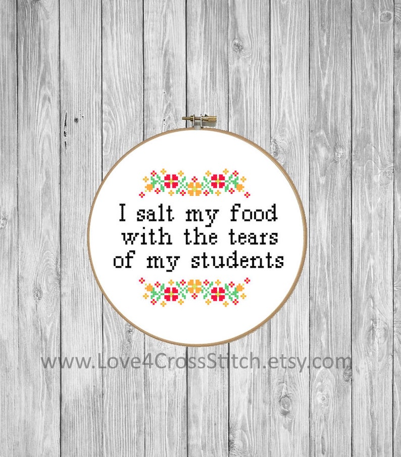Teacher Cross Stitch Pattern Modern School Cross Stitch | Etsy