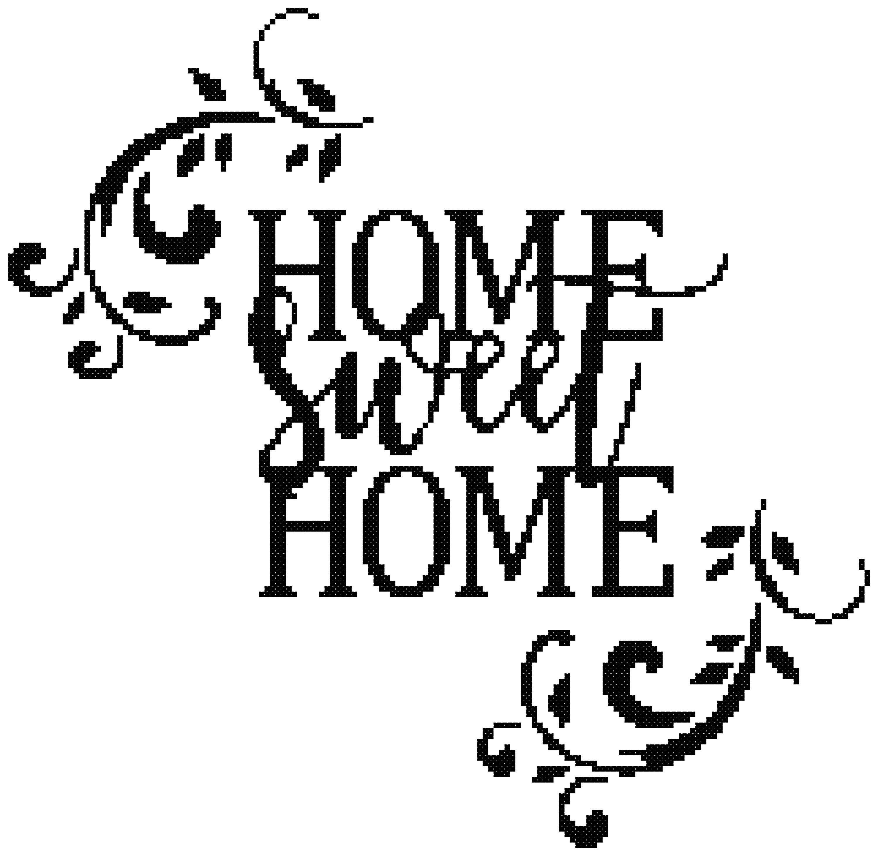 Home Sweet Home Cross Stitch Pattern Modern Blue Home Cross - Etsy