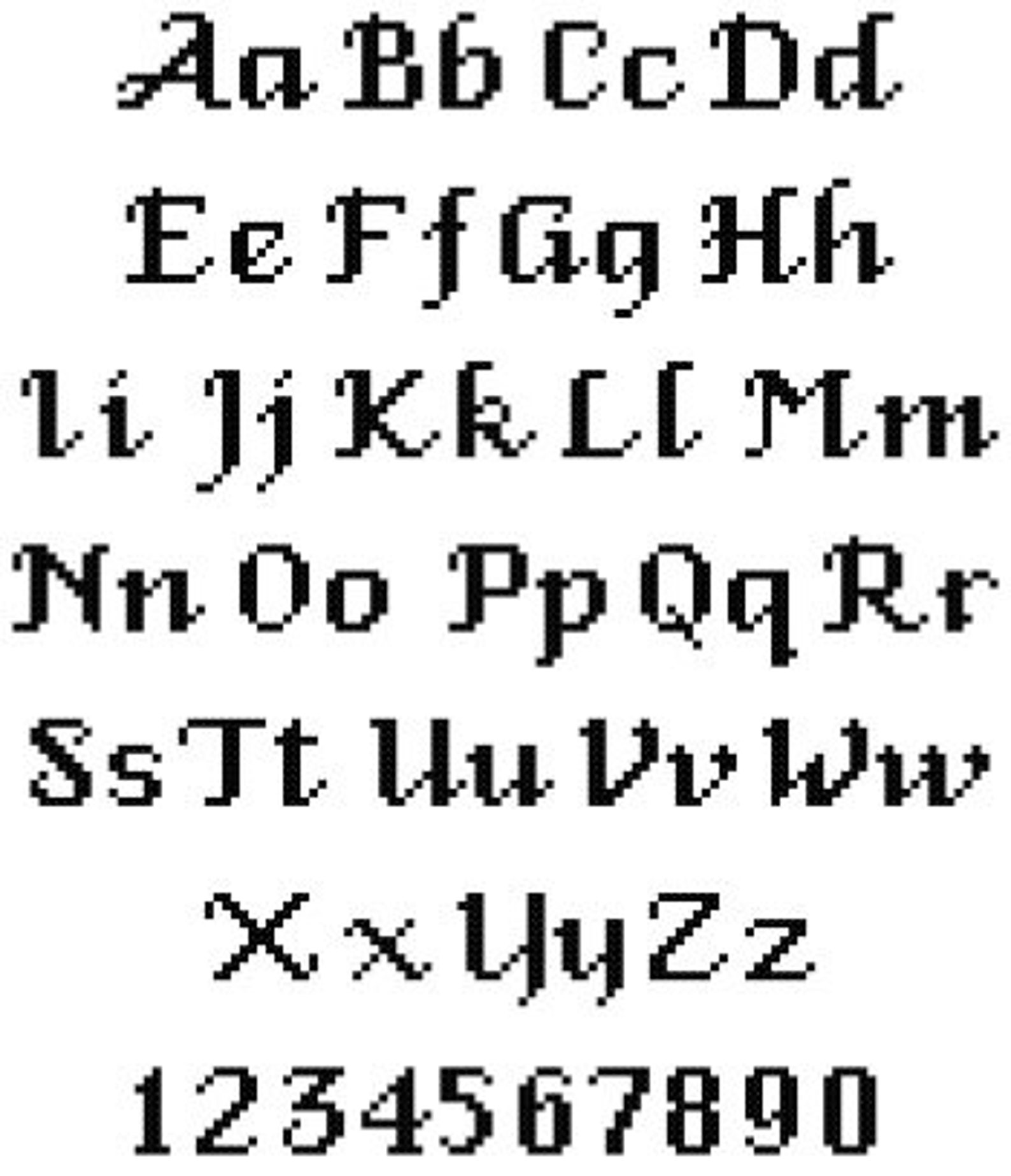 Easy Cross Stitch Alphabet Simple Cross Stitch Font Alphabet Etsy