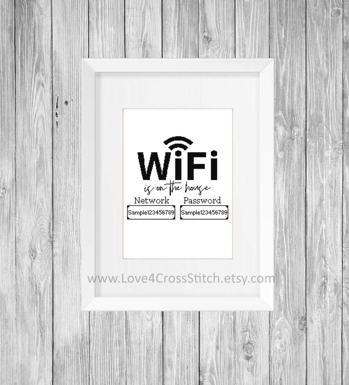 Wifi is on the House Cross Stitch Pattern Modern Etsy