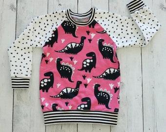 girl dinosaur shirt, toddler dinosaur top, kids organic cotton, Pink Dinosaur top, kids dinosaur outfit, baby pink dinosaur, girls dinosaur