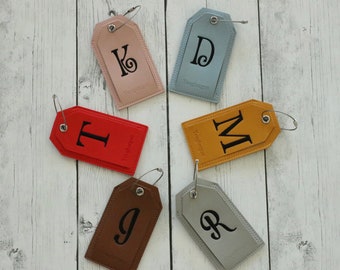 Personalized Luggage tags, Faux Leather Suitcase tags, Vegan leather, Travel gift, Wedding gift, Travel tags, stocking stuffer