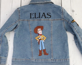 Chaqueta vaquera Woody, chaqueta Toy Story, traje de Woody, chaqueta bordada DIsney