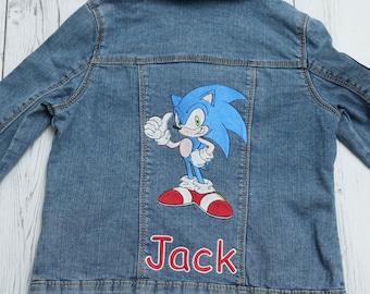 Sega Sonic Embroidered Denim Jacket, Hedgehog Jacket