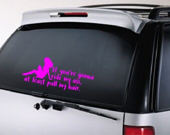 IF YOU RIDE MY ASS YOU BETTER BE PULLING MY HAIR DRIVE License Plate Frame Tag