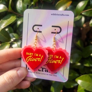 The Giver Chappell Roan Midwest Princess Heart Lace Dangle Earrings