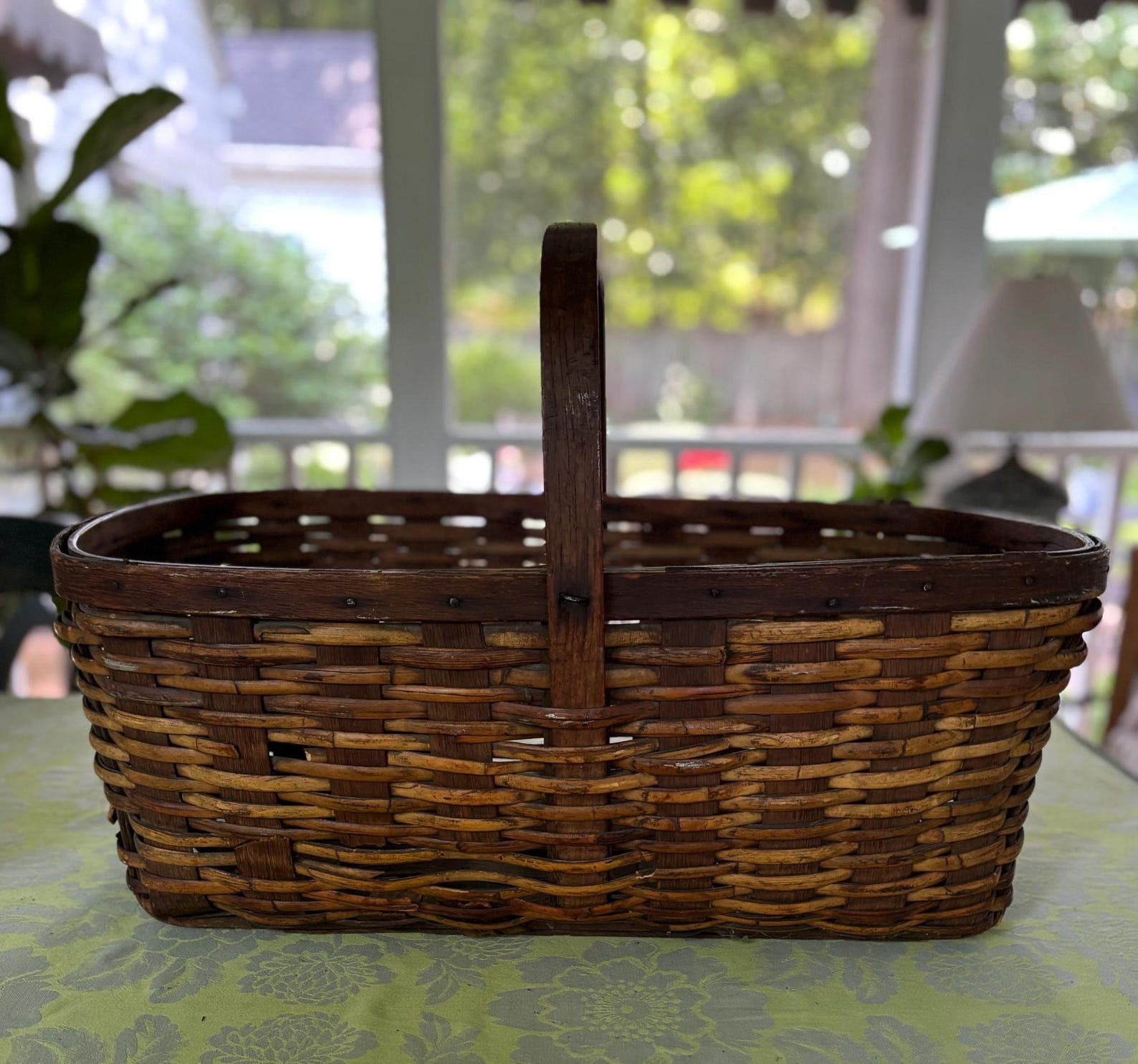 Antique Oak Splint Basket: Handmade Gathering Basket - Etsy