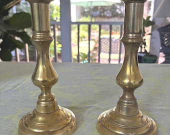 ヴィンテージ真鍮製キャンドルスタンド2個セット - 短い真鍮製
