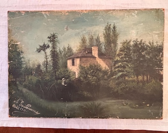 Paisaje francés con villa; Firmado por el artista; c. 1900