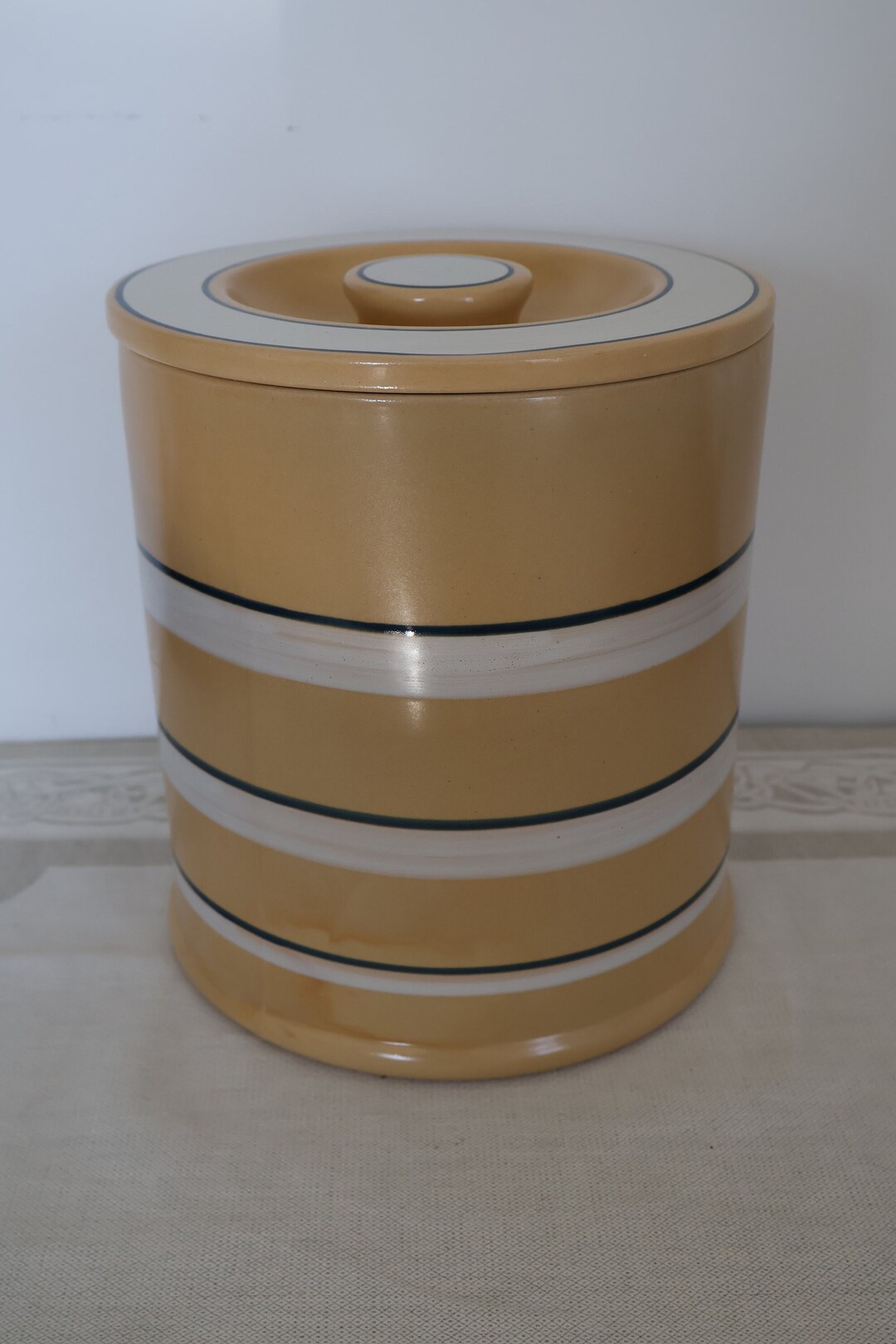 Yellow Ware Cookie Jar or Canister Etsy