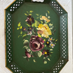 Green Tole Tray
