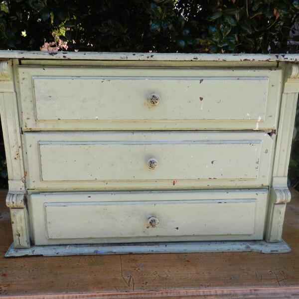 Green Shabby Mini Chest of Drawers