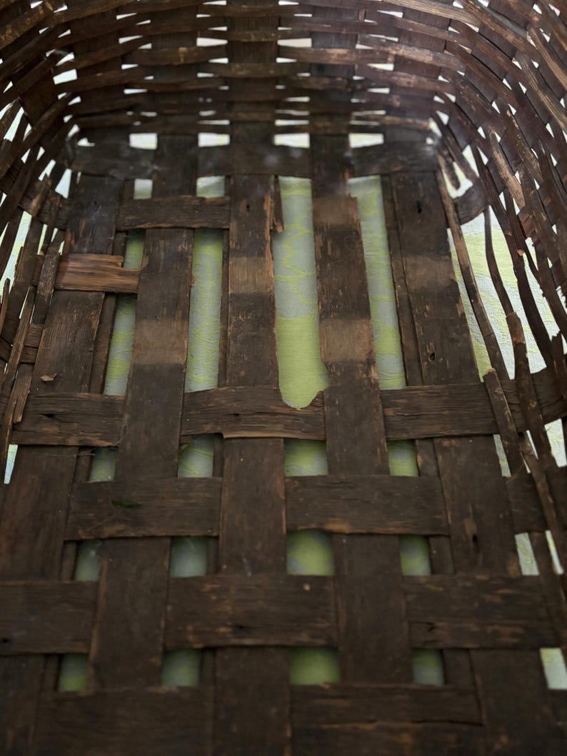 Antique Oak Splint Basket: Handmade Gathering Basket - Etsy