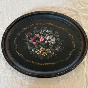 Flowered Tole Tray