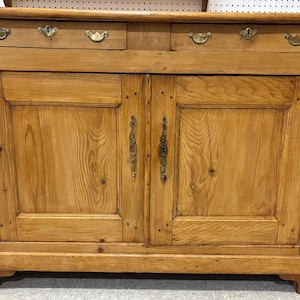 English Pine Pegged Sideboard; 19th Century