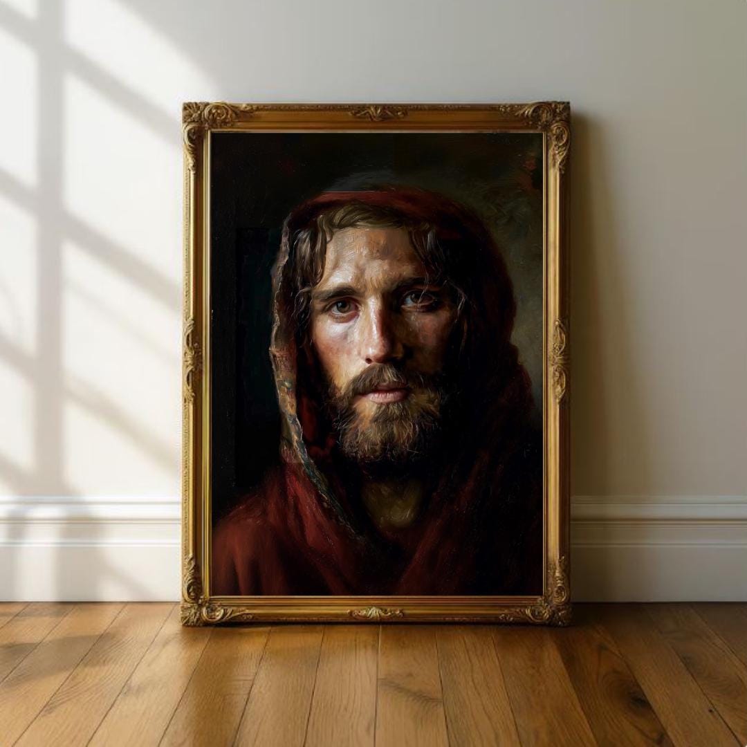 Jesus Christ Portrait Print Digital Download | Moody Christian Wall Art ...