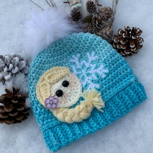 Crochet Pattern Pack - Instant PDF DOWNLOAD - Basic Beanie Pattern, PDF Crochet Beanie and Elsa Applique pattern, Elsa appliqué'