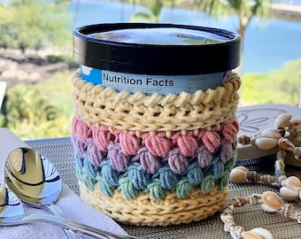 Ice Cream Pint Cozy Crochet Pattern: The Courtney (Digital Pattern)