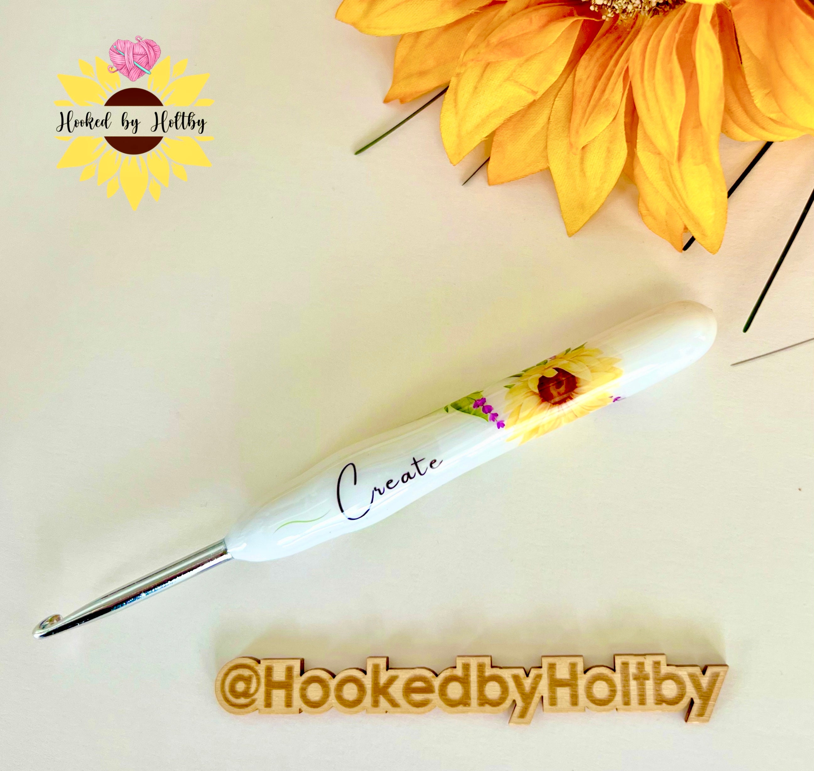 MADE TO ORDER Yellow Butterfly Crochet Hook | Custom Crochet Hooks |  Polymer Clay Crochet Hooks | Cute Crochet Hook | Crochet Hook Grip